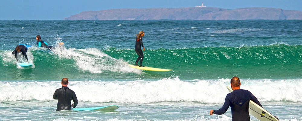 Surfing the best waves in Peniche